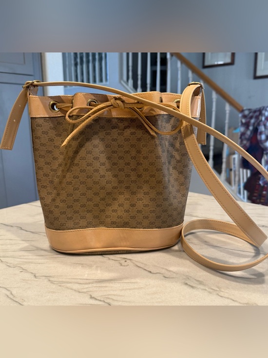 Gucci Handbags - Vintage Gucci Micro GG Monogram Bucket Bag Repainted + New Strap & Drawstring